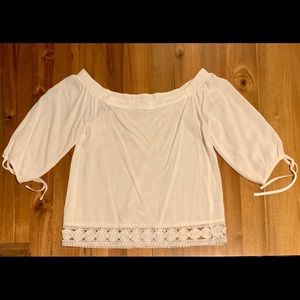 Greylin of the shoulder linen blouse